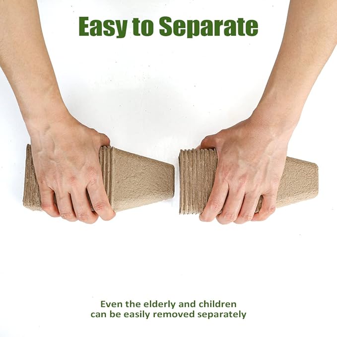 126 Packs Square Peat Pots, 3.15 Inch Seed Starting Pots with Drainage Holes Square Nursery Pot,Biodegradable Eco-Friendly Round Plant Seed Starter Peat Germination Seedling Trays-PawvioPets