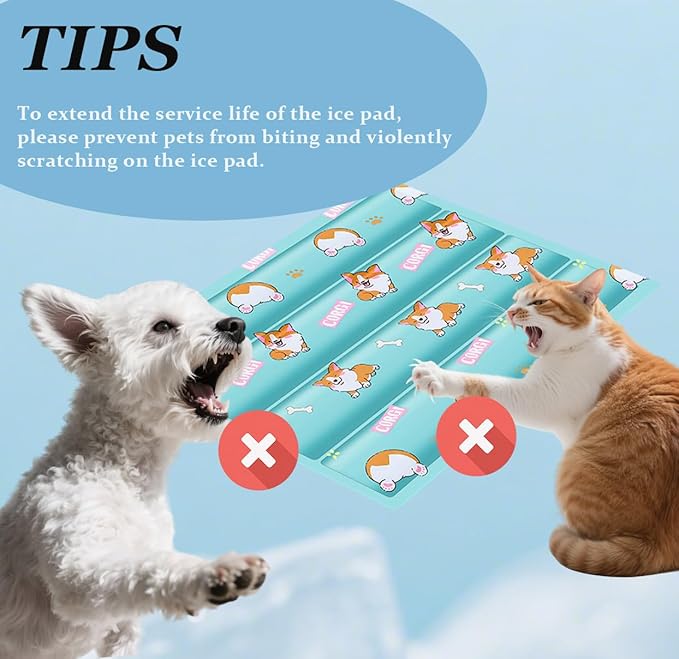 Dog Cooling Mat, Cooling Mat for Dogs & Cat, Provides Instant Relief for Small, Medium, Large Dogs, Washable, Non-Slip Design, Perfect for Hot Summer Days to Keep Pets Comfortable(Small 20''*16'')-PawvioPets