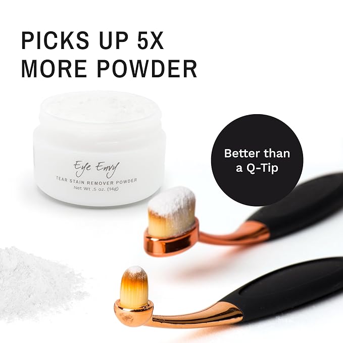 Eye Envy ProPowder Applicator Brush for Dogs and Cats. Use to Safely and Evenly Apply Tear Stain Powder. Large. Washable Superfine Fiber Hair. Long Tapered Bristles. Ergonomic Handle-PawvioPets