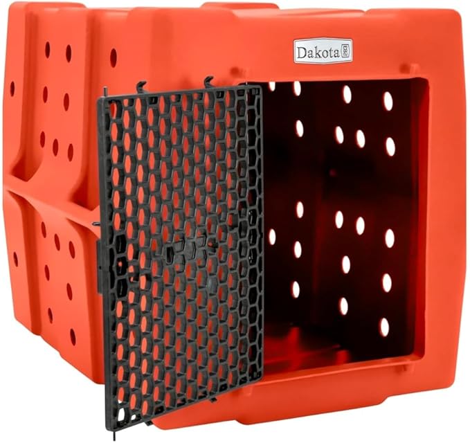 Dakota 283 Crate - Canine Rough and Tough Economy Kennel (Orange, Large)-PawvioPets
