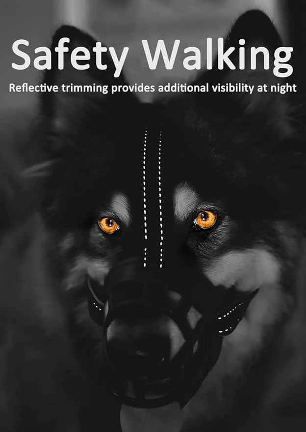 BARKLESS Dog Muzzle, Soft Basket Silicone Muzzle for Dogs to Prevent Biting and Chewing, Breathable Cage Mouth Cover for Training, Allows Drinking and Panting, Used with Collar-PawvioPets