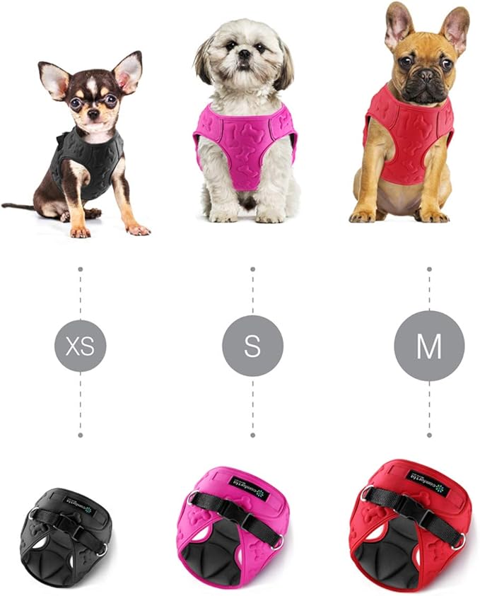 Comfort Fit Dog Harness No Pull No Escape Harness Adjustable Buckles Soft Padded Reflective Choke Step in Dog Vest with Easy Control Handle for Small Medium Large Dogs & Puppies-PawvioPets