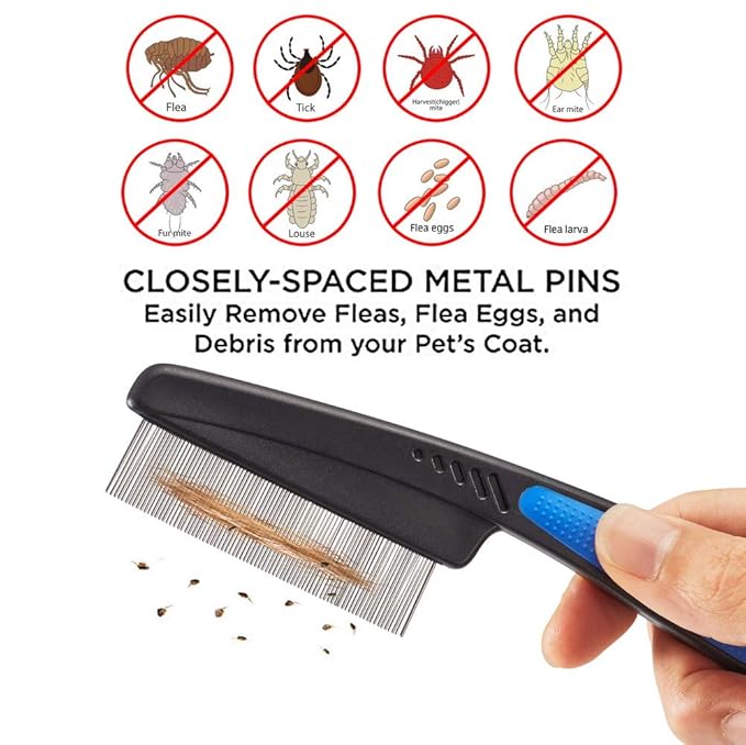 Cat Combs,Pet Comb Laiannwell Professional Grooming Comb for Dog/Cat/Small Pets(3 Packs)-PawvioPets