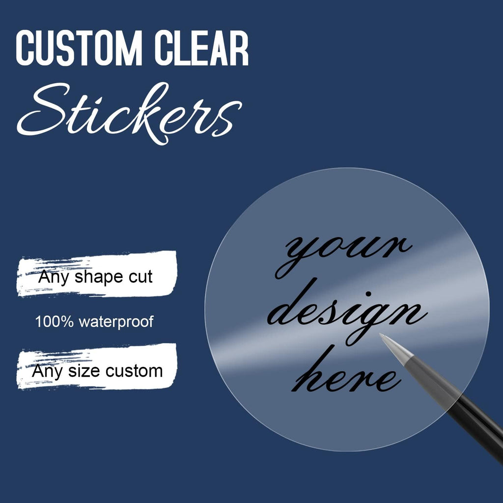 Custom Logo Stickers for Business, Personalised Branding Stickers, Any Shape & Size, Waterproof, Glossy (Transparent)