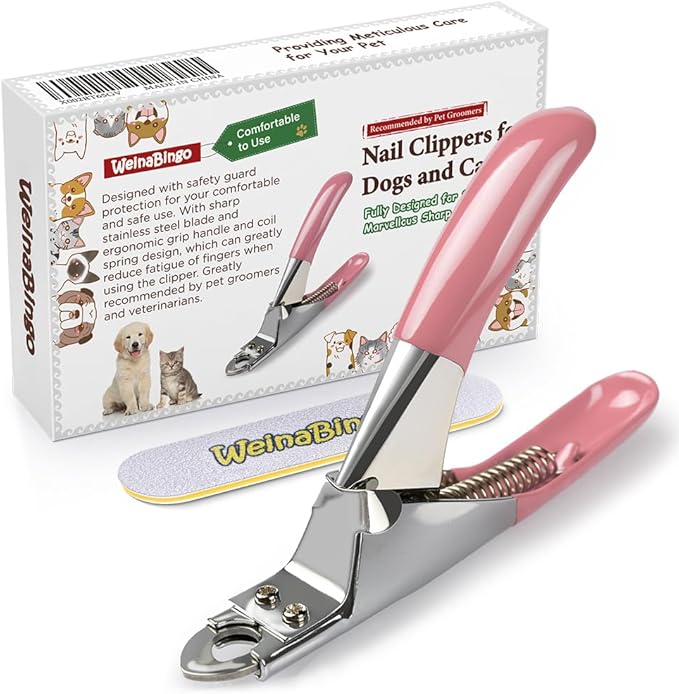 Dog Cat Pets Nail Clippers, Professional Pets Claw Trimmer with Free Nail File, Sharp Stainless Steel Blade, Sturdy Non Slip Handles - for Safe, Professional at Home Grooming-PawvioPets