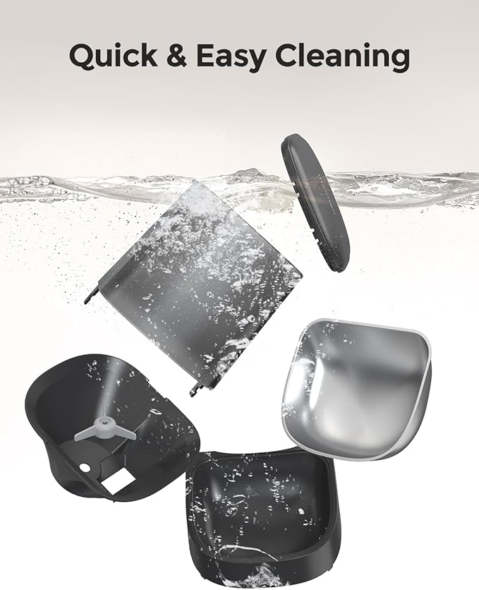 Cat Feeder Automatic - Cat Food Dispenser MeowServe S20, Auto Dog Feeder with Stainless Steel Bowl, 5L Pet Feeder with Patented Anti-Jam Port, App, Dual Lock Lid, Dual-Band WiFi & Power Supply-PawvioPets