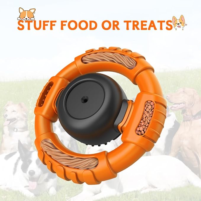 Dog Toys for Aggressive Chewers Large Medium Small Breed Indestructible Durable Tough Squeaky Dog Chew Toys to Keep Them Busy Nylon Rubber Interactive Dog Toys-PawvioPets