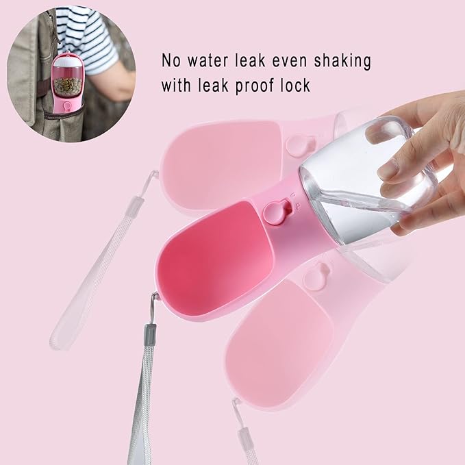 Dog Water Bottle with Food Container, Travel Puppy Water Bowl, Portable Pet Dispenser, Dog Stuff Accessories Items, Puppy Essentials Necessities for Yorkie Chihuahua Cat Walking and Hiking-PawvioPets