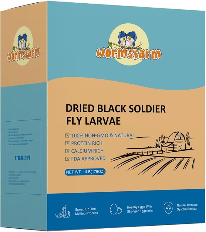 11LB Dried Black Soldier Fly Larvae,Chicken Feed More Calcium Than Mealworms for Chickens,Laying Hens,Blue Birds-PawvioPets