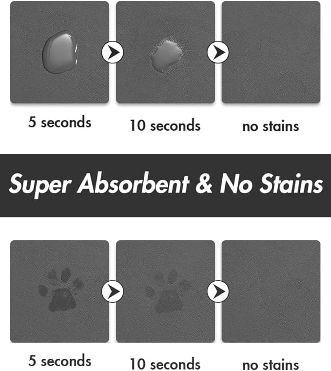 Absorbent Dog Food Mat-Dog Mat for Food and Water Bowl, Quick Dry Pet Food Mat, No Stains Cat Feeding mat, Pet Accessories Pet Supplies Mat-Cat Water Bowl Mat for Messy Drinkers-PawvioPets