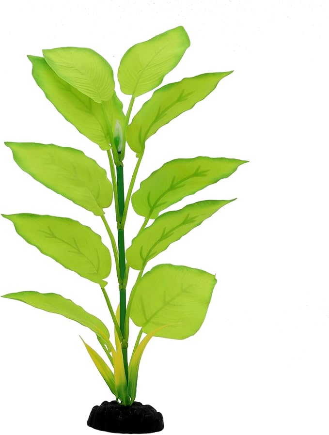 2-Pack 12 Inch Aquarium Silk Aquarium Plants, Artificial Plastic Plant for Small Tank, Goldfish, Fish Hides (Light Green, 12 Inch)-PawvioPets