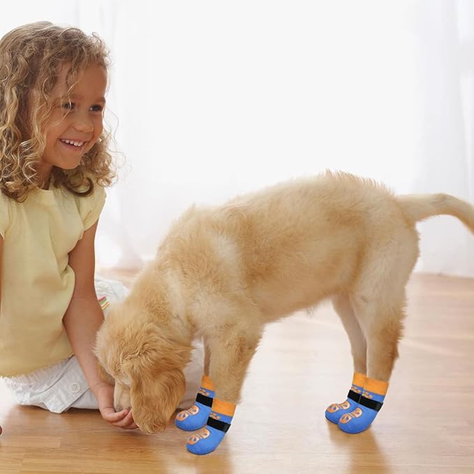 BEAUTYZOO Anti-Slip Dog Socks,Dog Shoes for Hot/Cold Pavement,Paw Protectors with Grips 3 pairs for Puppy Small Medium Large Senior Old Dogs,Dog Socks to Prevent Licking and Hardwood Floor Protection-PawvioPets