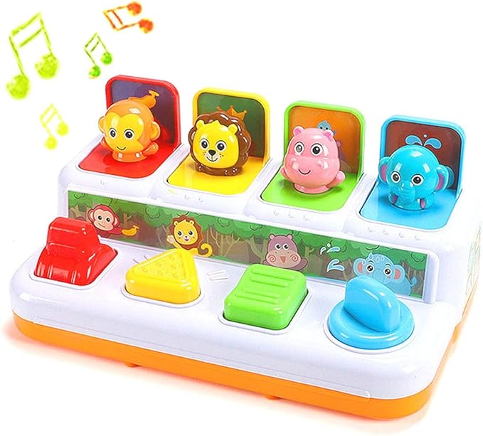 Animal Park Interactive Pop Up Music Toy,Up- Early Education Activity Center Toy, Ages 7 8 9 10 11 12 Months and up Infant Toddlers Toys.-PawvioPets