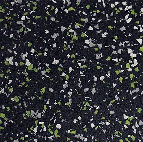 American Floor Mats - Extreme Rubber Gym Tiles - 1 Inch Thick Colorful Rubber Gym Tiles - Superior Shock and Sound Absorbing Tiles - 35% Green/Grey/White 50 Tile Pack (Covers 200 Sq Ft)-PawvioPets