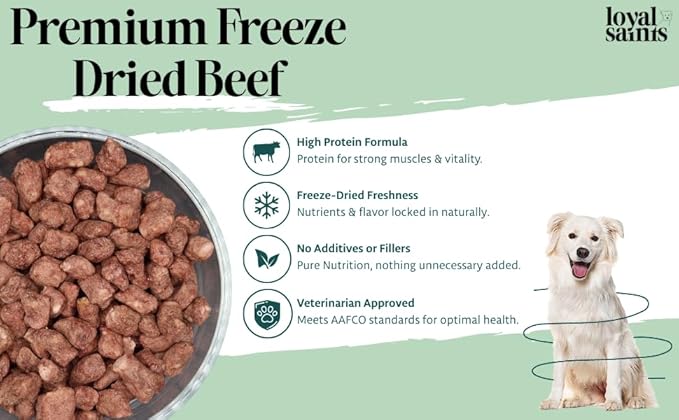 Freeze Dried Raw Dog Food - Premium Beef Flavor with High Protein and Grain Free Dog Food for Small or Large Breeds and Picky Eaters - Versatile as Meal Topper, Snack, and Treats, 14 Oz-PawvioPets