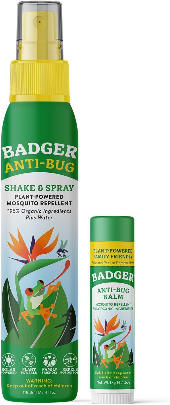 Badger Bug Repellent, Easy to Use Travel Stick, DEET-Free Mosquito Repellent & Insect Protection, Certified Organic Essential Oil Balm-PawvioPets