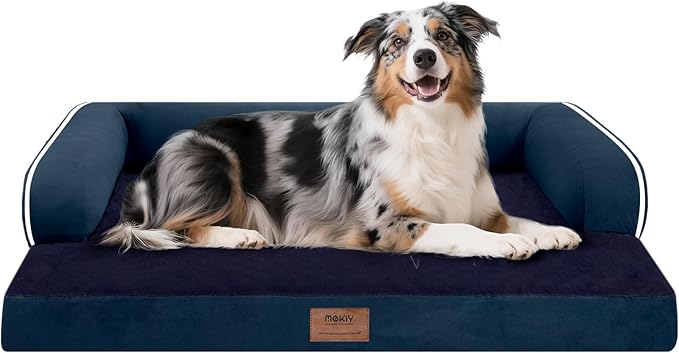 Extra Large Dog Bed-Orthopedic Waterproof XL Dog Bed for XLarge Extra Big Dogs - Foam Couch Sofa Washable with Removable Cover-Navy Blue-PawvioPets