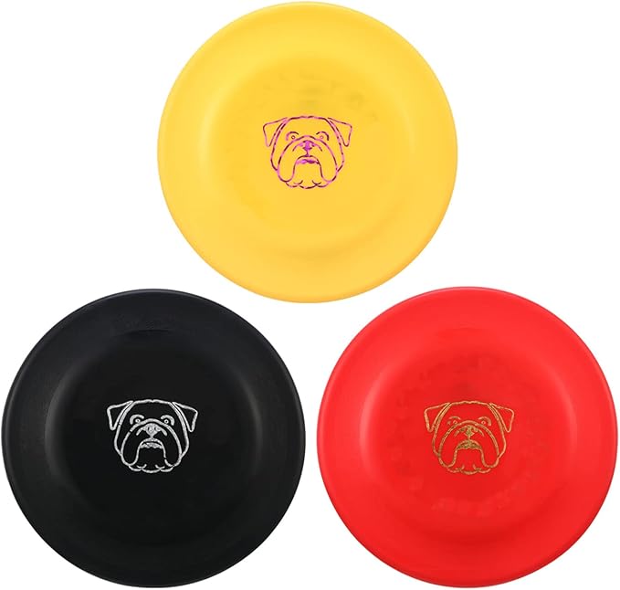 Dog Flying Disc, 3 Pcs Competition Dog Flyer Toy, Soft Indestructible Rubber Lightweight Flying Discs Toy for Dogs - Floats On Water, Gentle On Teeth and Gums-PawvioPets