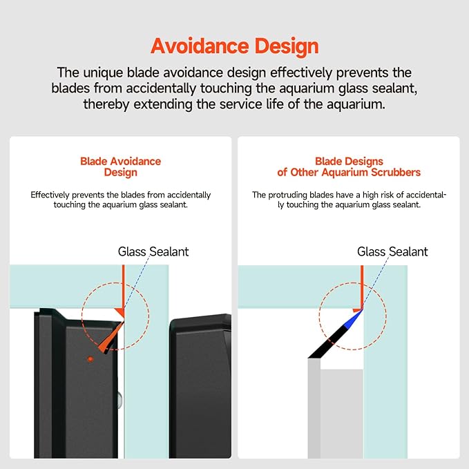 Elyron Dual Scraper Magnetic Aquarium Cleaner,Strong Magnetic Fish Tank Cleaner & Aquarium Algae Scraper for Glass/Acrylic Tanks (Small for ≤1/2" (12mm) Thick Glass)-PawvioPets