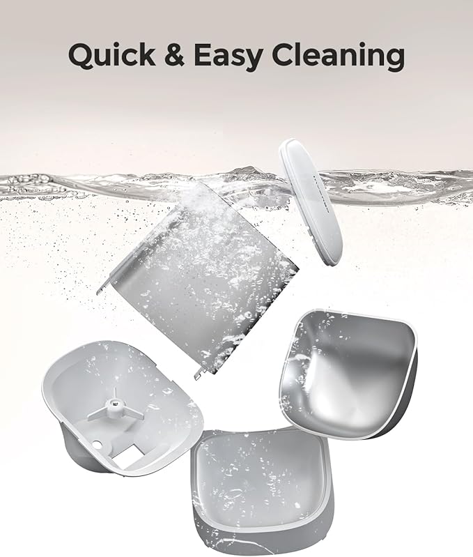 Cat Feeder Automatic - Cat Food Dispenser MeowServe S20, Auto Dog Feeder with Stainless Steel Bowl, 5L Pet Feeder with Patented Anti-Jam Port, App, Dual Lock Lid, Dual-Band WiFi & Power, White-PawvioPets