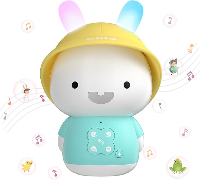 alilo Bunny Kids Music Player, Storytelling Toys for Toddler 1-3-5,Infant Baby Boy Girl Gifts Pre-Loaded 30 Stories/48 Nursery Rhymes/12 Soothing Music,with Nightlight,Bluetooth,Record Function-PawvioPets