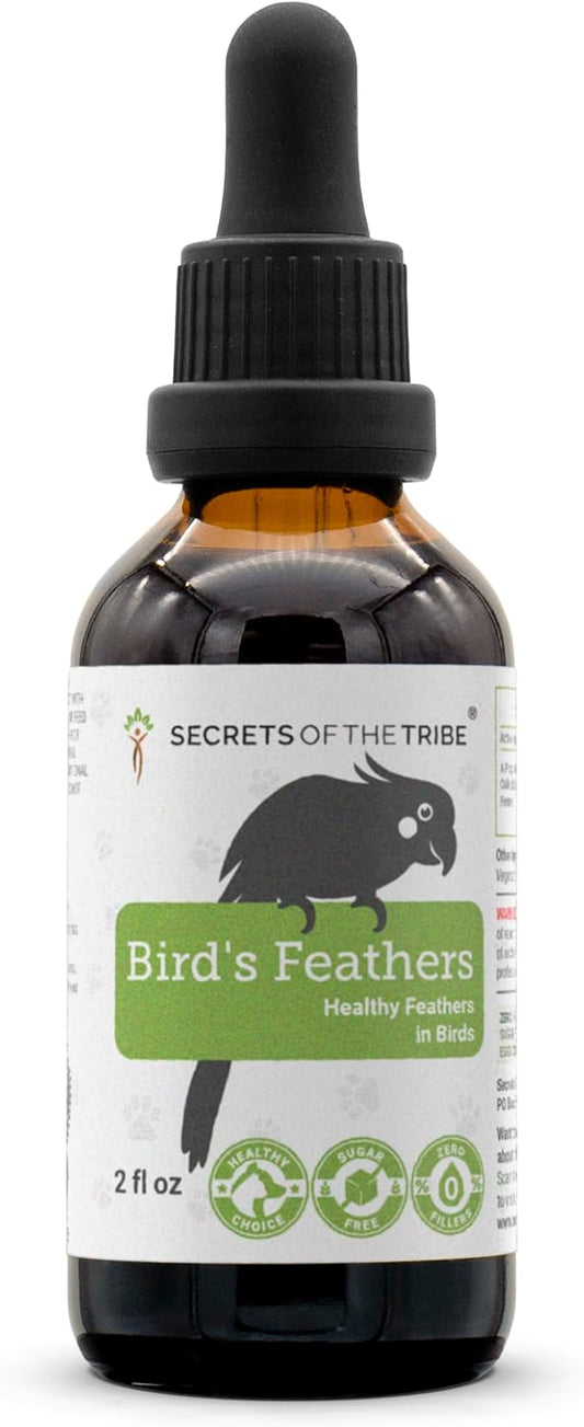 Birds Feathers | Natural Herbal Dietary Pet Supplement for Birds | Support Healthy Feathers | Alcohol-Free Extract, Dandelion Root, Calendula, Alfalfa, Peppermint, Fennel 2 oz-PawvioPets