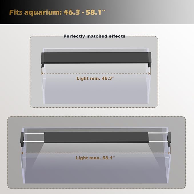 GLOWRIUM Saltwater Aquarium Light, Smart Reef Coral Fish Tank Light with Bluetooth + WiFi Dual Control App, DIY Spectrum, Brightness Adjustable, Anti-Drop, Real Time Water Temperature Sensor(48-60 in)-PawvioPets