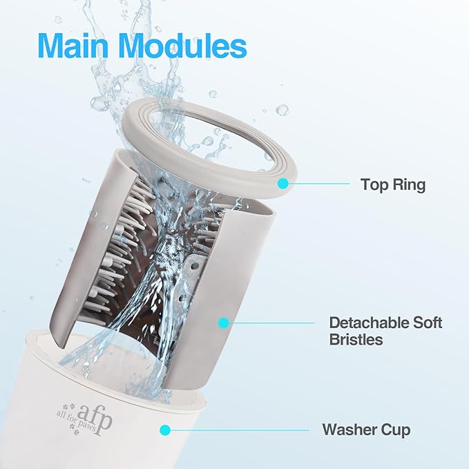 ALL FOR PAWS Low Noise Automatic Dog Paw Cleaner Electric Dog Paw Washer Cup for Dog Muddy Claws, USB Rechargeable Pet Foot Washer for Small and Medium-Sized Dogs-PawvioPets