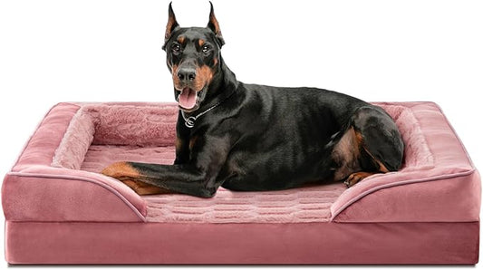 FURTIME Orthopedic Dog Bed for Extra Large Dogs - XL Waterproof Dog Sofa Bed, Ultra Comfy Supportive Foam Pet Bed with Removable Washable Cover, Jumbo Dog Bed with Nonskid Bottom-PawvioPets
