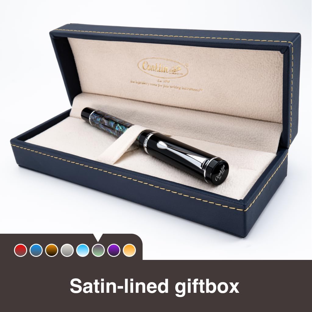 Conklin Duragraph Fountain Pen Abalone Nights - Medium Nib, Elegant Writing Instrument with Exquisite Abalone Finish