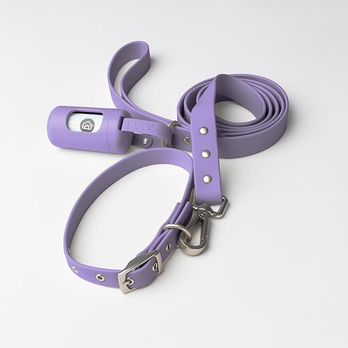 DIGGS Dog Poop Bag Dispenser for Leash - Premium Dog Waste Bag Holder with Easy One-Hand Dispensing (Lilac)-PawvioPets