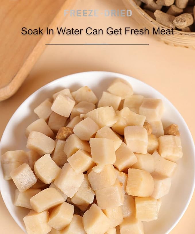 Freeze Dried Cat & Dog Treats – 8OZ Freeze Dried Chicken+Duck+Egg Yolk 3 in 1 Meat Snacks - High Protein, Bite-Sized, Training Treats Snacks (8 OZ)-PawvioPets