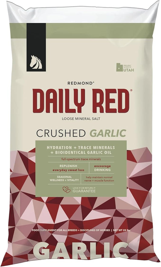 Daily RED Crushed Garlic - Mineral Supplement for Horses (25 LB Garlic)-PawvioPets