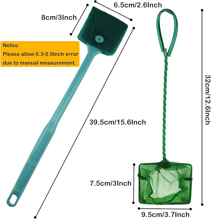 Fish Tank Cleaning Tools, 8 in 1 Aquarium Feeder Tools Kit, Aquarium Plants Cleaner, Stainless Steel Feeding-PawvioPets