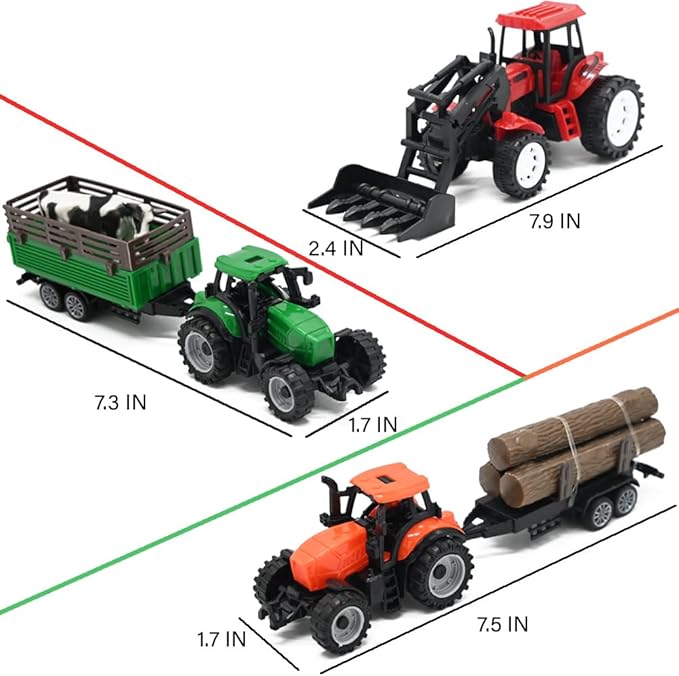 Farm Animals Figures Playset, 40 Pcs Farm Toy Tractor with Plastic Farm Animals Figurines, Farmer and Fence Farm Playset, Farm Figures Farmer Truck Toy with Trailer for Kids Boys Girls Toddlers 3+-PawvioPets