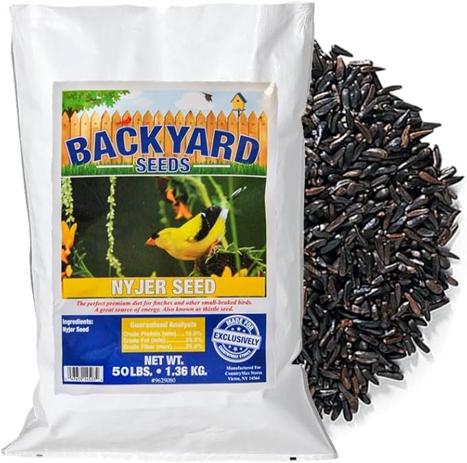 Backyard Seeds Thistle Bird Seed for Finches 50 Pounds-PawvioPets