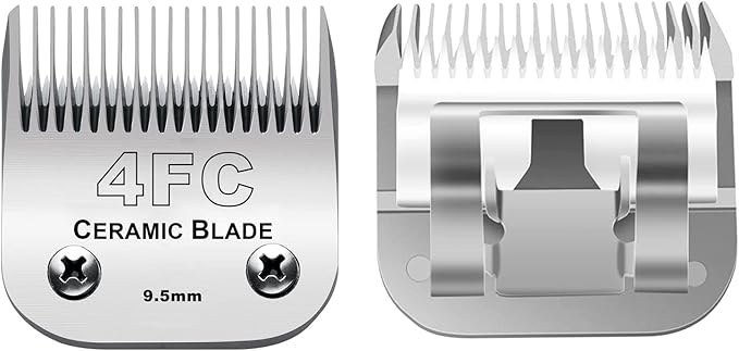 Audoc 4FC Blade Detachable Pet Clipper Replacement Blades, Ceramic and Stainless Steel, Compatible with Andis, Oster, and Wahl Clippers-PawvioPets