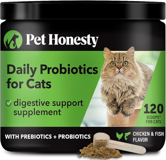Digestive Probiotic Powder Supplement for Cats - Digestive Support + Gut Health, Probiotic for Cats, Cat Constipation Relief, Bowel Support, Immunity & Overall Health - 120 Scoops-PawvioPets