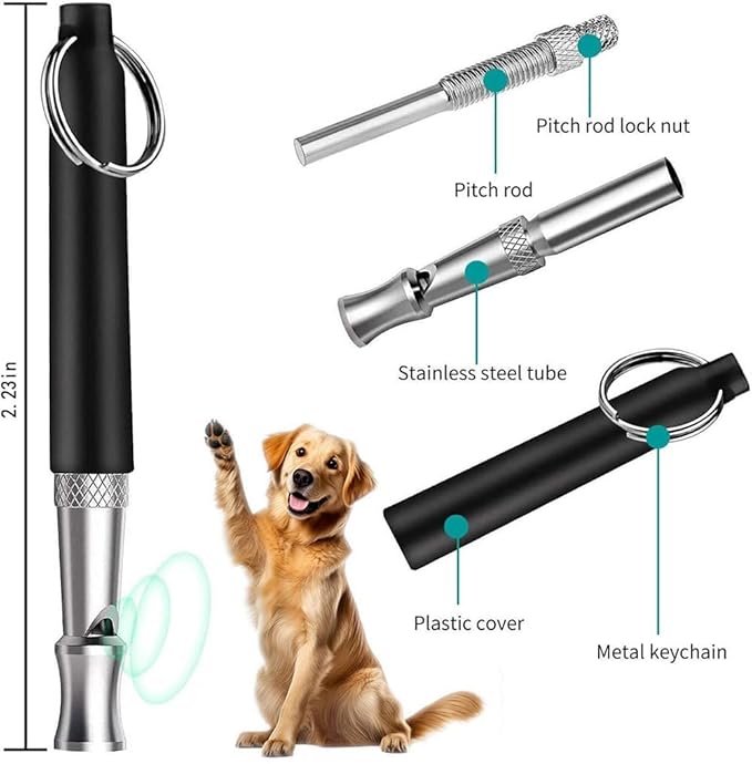Dog Whistle - Stop Barking Neighbors Dog, Ultra-Wide Frequency Ultrasonic Silent Dog Whistle for Dog, 2 Pack Professional Recall Dog Training Whistles-PawvioPets