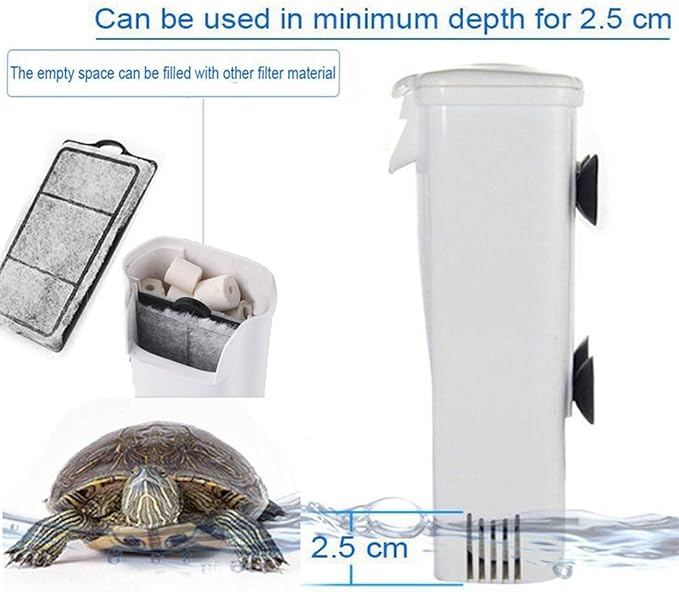 Aquarium Waterfall Filter Reptiles Turtle Filter for small tank 1-15 gallon, Low Level Water Clean Pump Internal Bio Media Water Filtration System for Fish Amphibian Cichlids Frog (Waterfall Filter)-PawvioPets