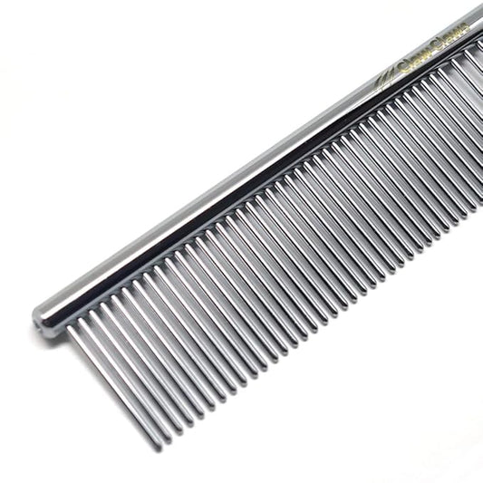 6.1" Comb with Rounded Ends Spine, Pet Comb for Professional Groomer Tool, for Short to Medium Haired Dog, Cat and other pets.-PawvioPets