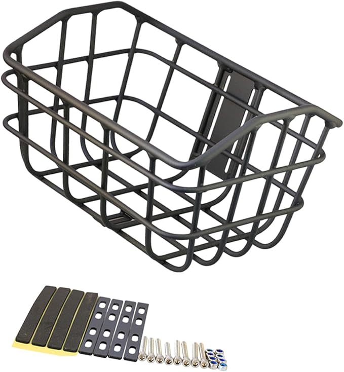 Basket Black Front Sturdy Construction Aluminum Alloy Large Capacity Accessories Cargo Container for Pet Transport-PawvioPets
