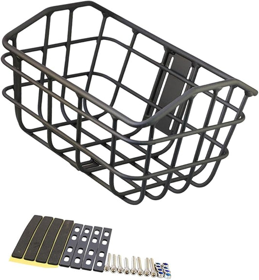 Basket Black Front Sturdy Construction Aluminum Alloy Large Capacity Accessories Cargo Container for Pet Transport-PawvioPets
