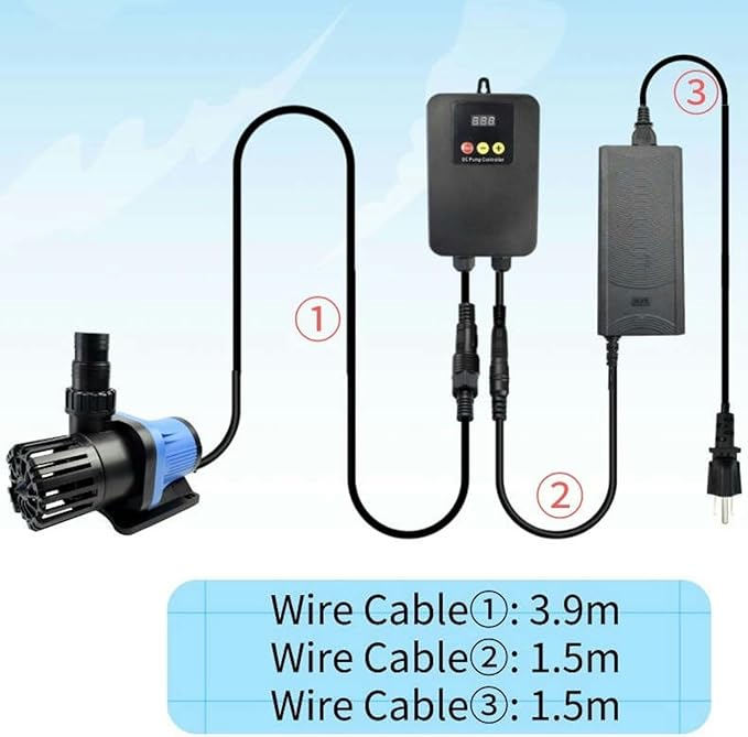 CONQUERALL 6600GPH 27.9ft 160W 36V Pond Pump CHS-25000 High Flow Submersible Water Saving Energy Fountain Aquarium Saltwater,Koi Lake, Aqua Oxygenation, Fisht Farm NdFeB Magnet Warranty-PawvioPets