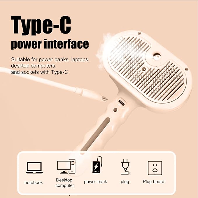 3-in-1 Pet Steam Brush, Grooming Comb with Water Tank for Cats and Dogs, Long and Short Hair (Pink)-PawvioPets