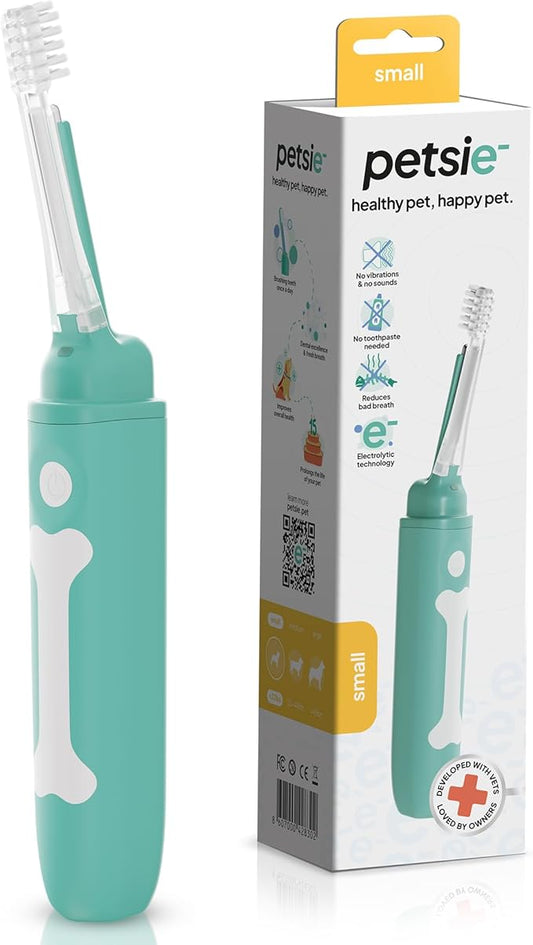 Dog Toothbrush | Innovative Eletrolytic Technology | Improves Oral Health & Reduces Bad Breath | No Vibrations & Silent Teeth Cleaning Brush | No Toothpaste Needed | Dog Teeth Cleaning Kit-PawvioPets