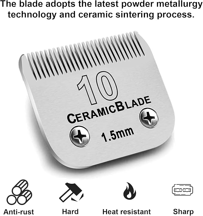 5PCS Dog Grooming Blades Compatible with Andis/Oster A5/Wahl KM Series Dog Clipper Blades Size:#10+30+40+5FC+7FC-PawvioPets