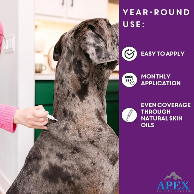 Apex Plus Flea and Tick Prevention for Dogs | Large (45-88 lbs) | 6-Month Supply | Dog Flea and Tick Treatment | 24-Hour Activation, Waterproof, 30-Day Protection-PawvioPets