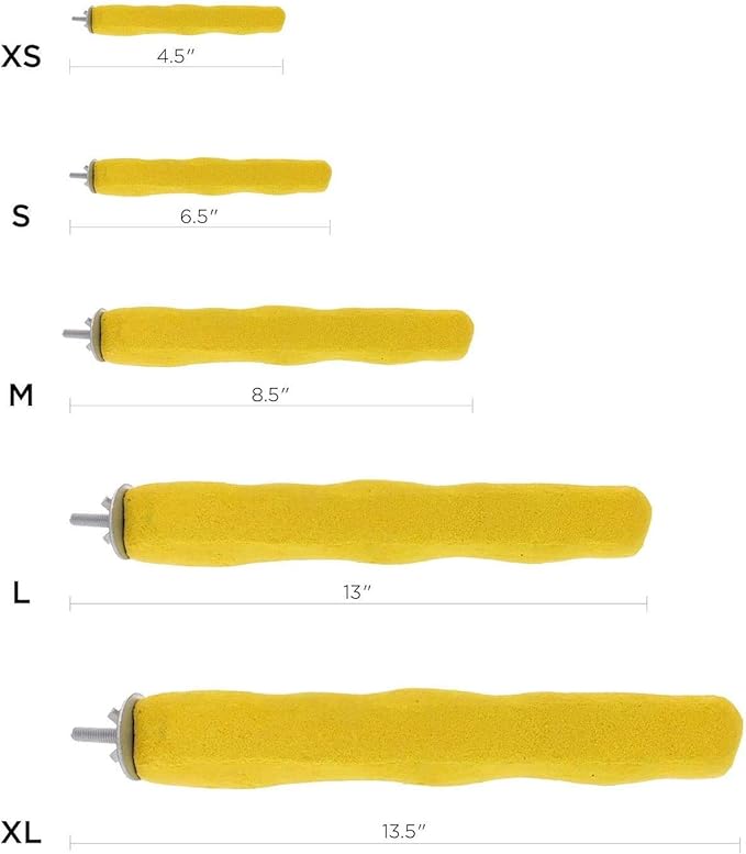 Comfort Grip Safety Perch for Bird Cages - Pedicure Perch for Birds to Keep Nails and Beaks in Top Condition - Safe Easy to Install Bird Cage Accessories - X-Small 4.5"-PawvioPets