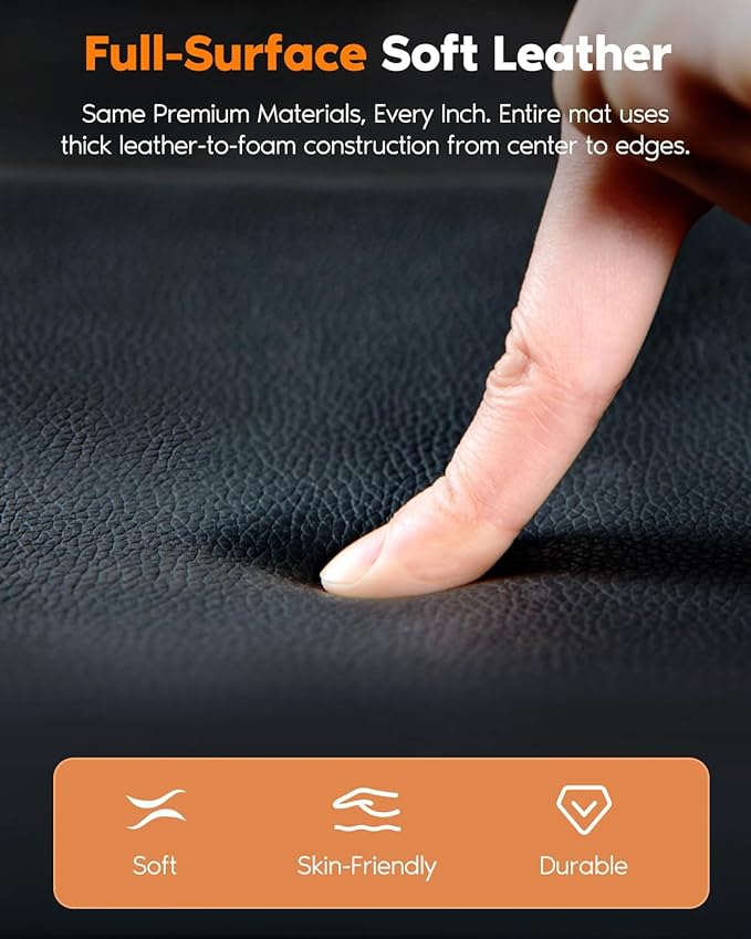 6-in-1 Leather Dog BackSeat Extender, Hard Bottom 40/60 Split Waterproof Car Back/Front Seat Cover, Rear Hammock Carseat Protector, Large Size Pet Mat for SUV/Truck/Cargo, Vehicle Bed Travel Accessory-PawvioPets